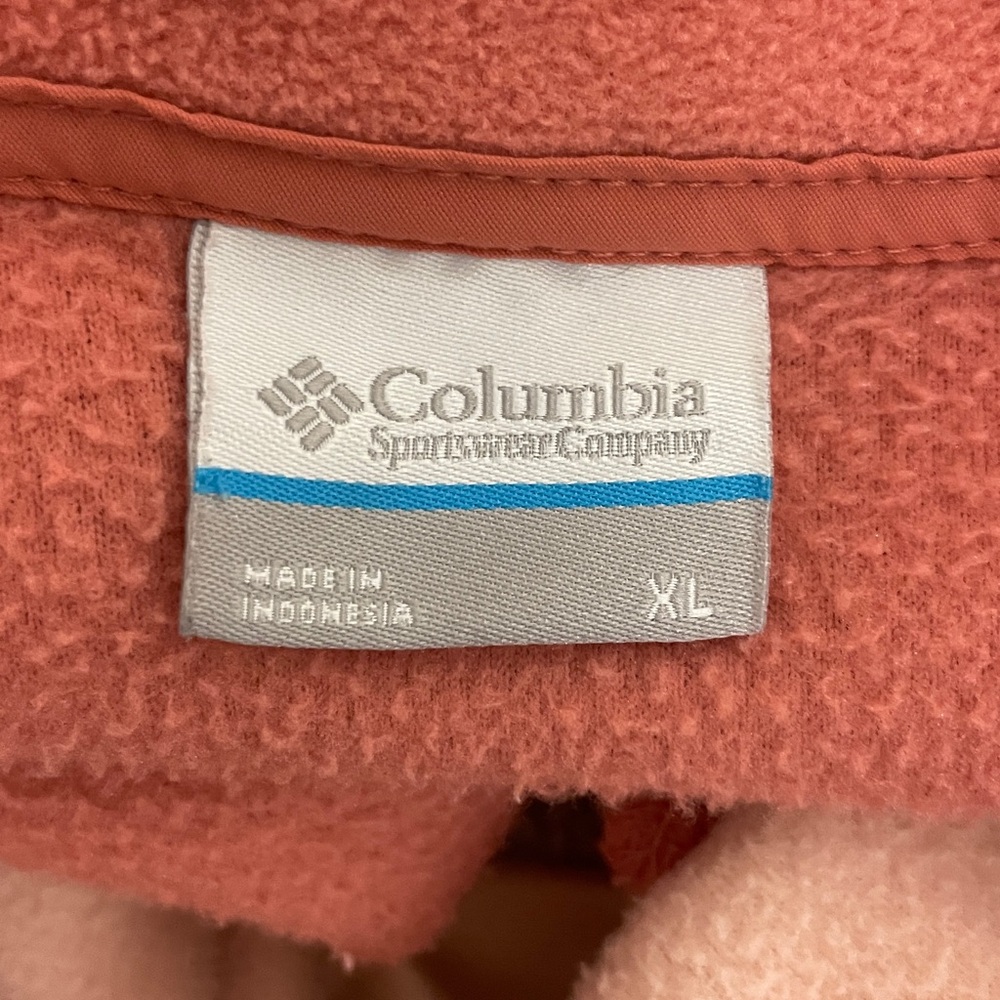 Columbia Two Toned Peach Salmon Pink pullover fleece womens size XL Outdoor - Picture 4 of 4